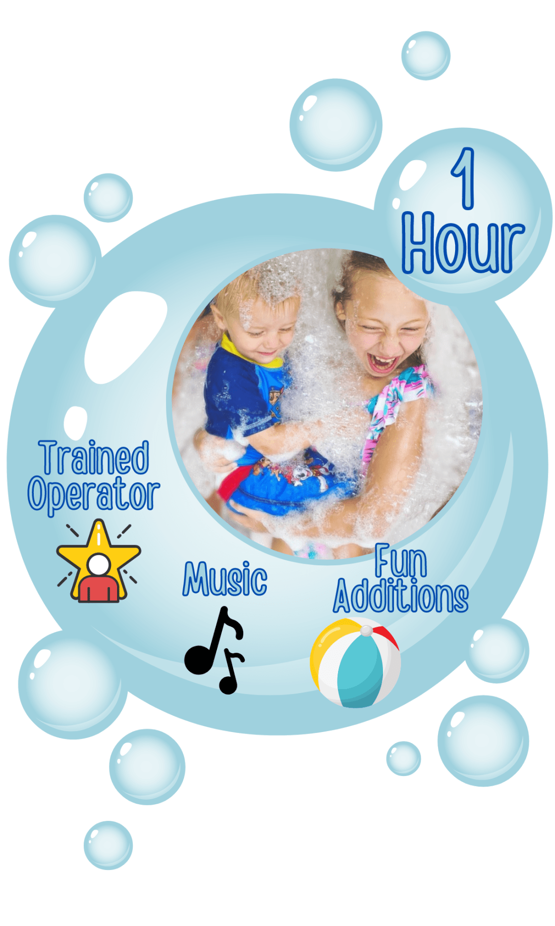 1 Hour Foam Party (Staffed) - Bounce House Rental & Foam Party