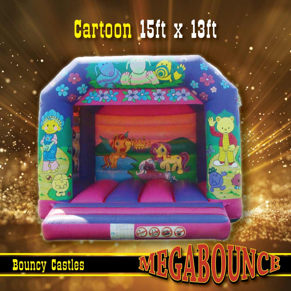 MegaBounce Bouncy Castles - 15ft x 13ft Cartoon - Call 07796871141