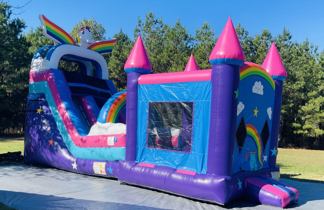 Unicorn Dreams Bounce House Slide, Outdoor Bounce House With Slide