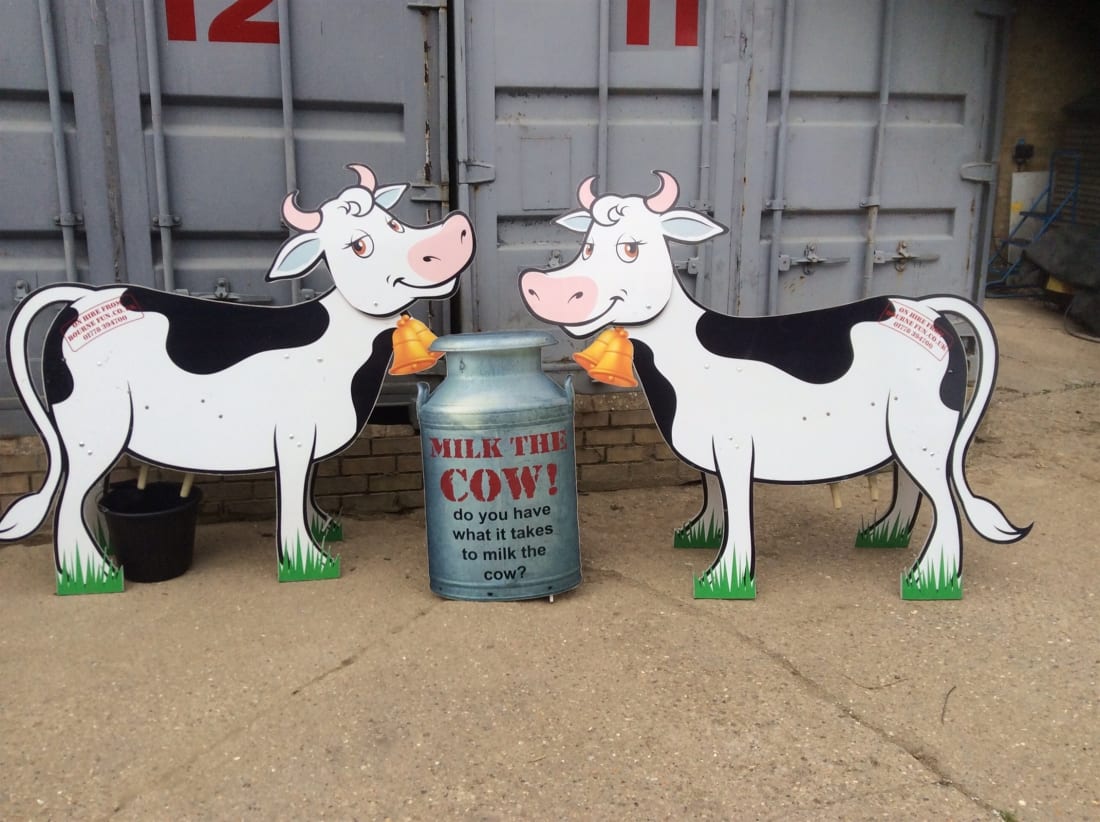 Milk The Cow Farm yard game - Bouncy Castle Hire and soft play hire. in  Bourne, Stamford, Spalding, Market Deeping, Peterbrough, Sleaford, Oakham,