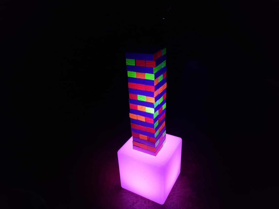 Giant Glow Jenga - Bounce House Rental in Fort Worth, Arlington,  Stephenville, Midlothian, Lipan & beyond
