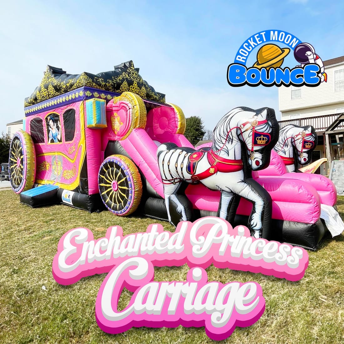 Princess carriage bouncy shops castle