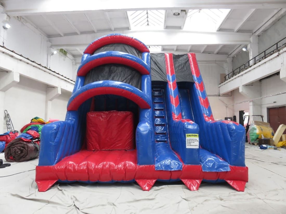 Boys Bouncy Castle Hire Warrington St Helens Widnes - 10ft platform base jump rush slide