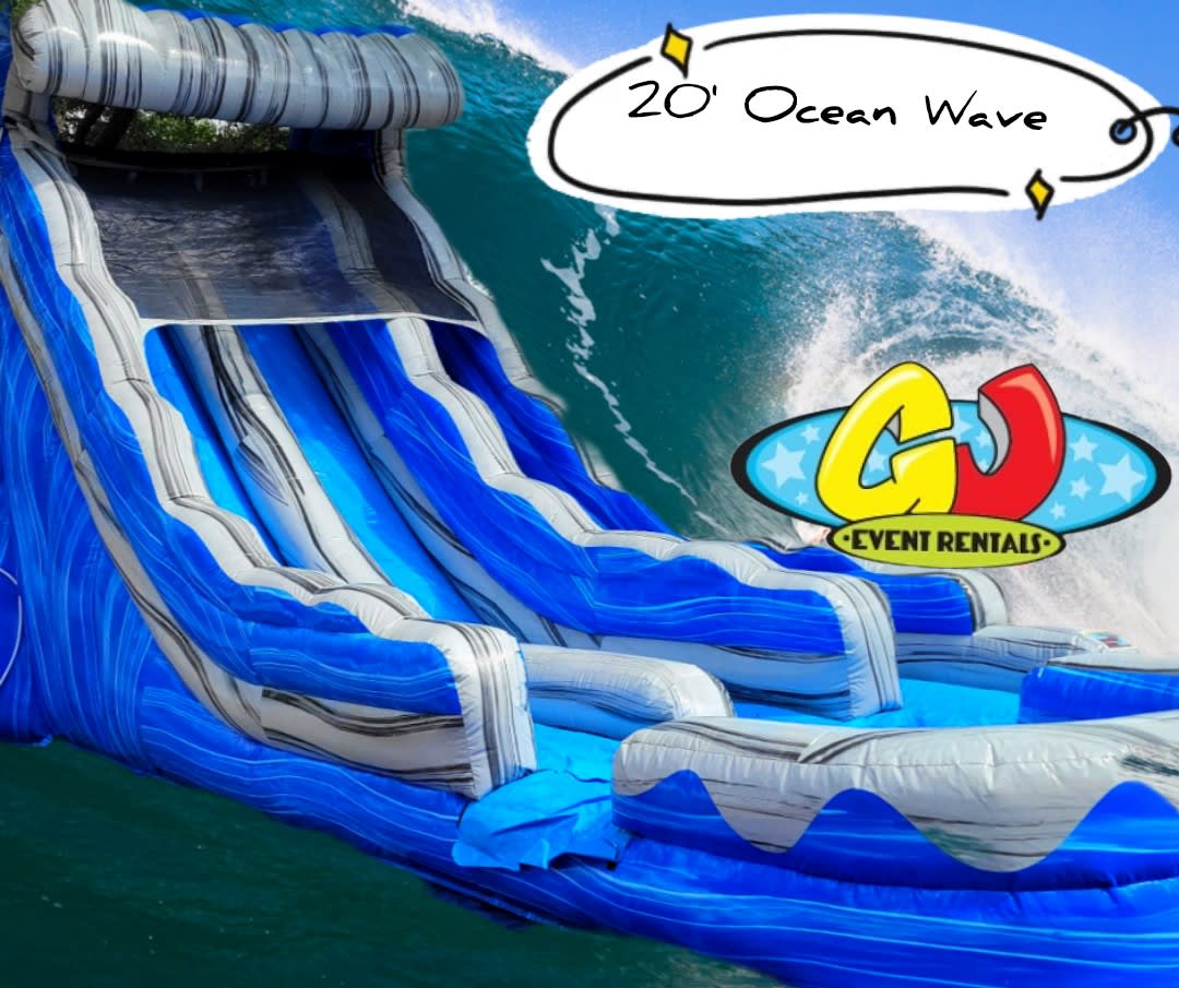 Ocean Wave 20ft double lane slide - Hire in FL | Gloria James