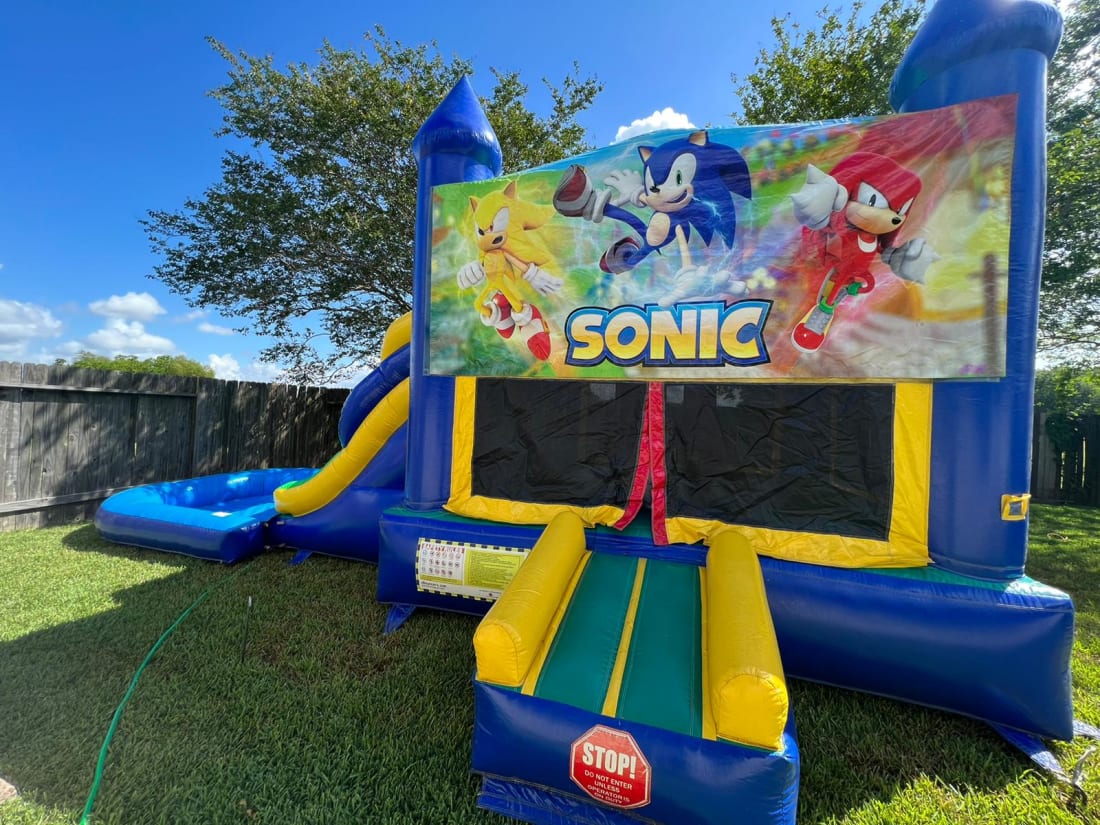 Sonic Bounce House Slide Combo CT Bounce House Water Slide And Bounce