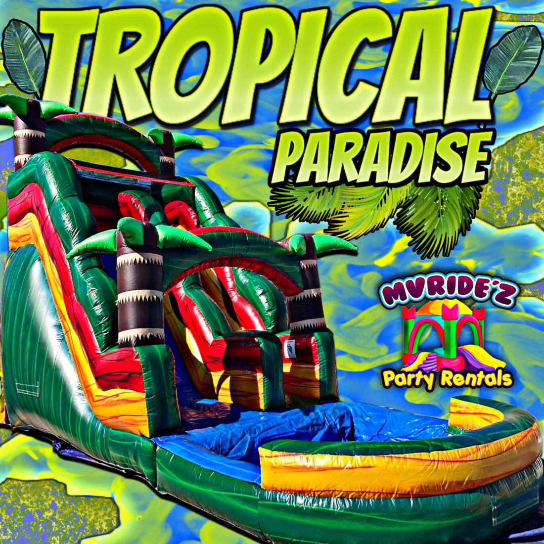 Tropical Paradise (18ft Single Lane) - Bounce House Rentals in
