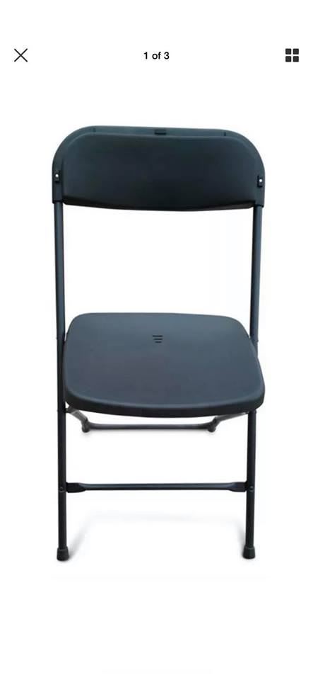 black fold up chairs