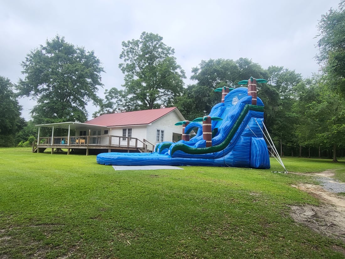 22ft Blue Hurricane Double Lane - Party Rental in Andalusia