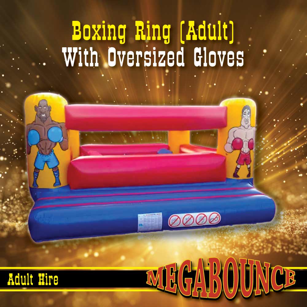 Boxing Ring With Oversized Gloves Bouncy Castle Hire in Ross on wye Herefordshire Gloucestershire Forest of Dean Monmouthshire Megabounce