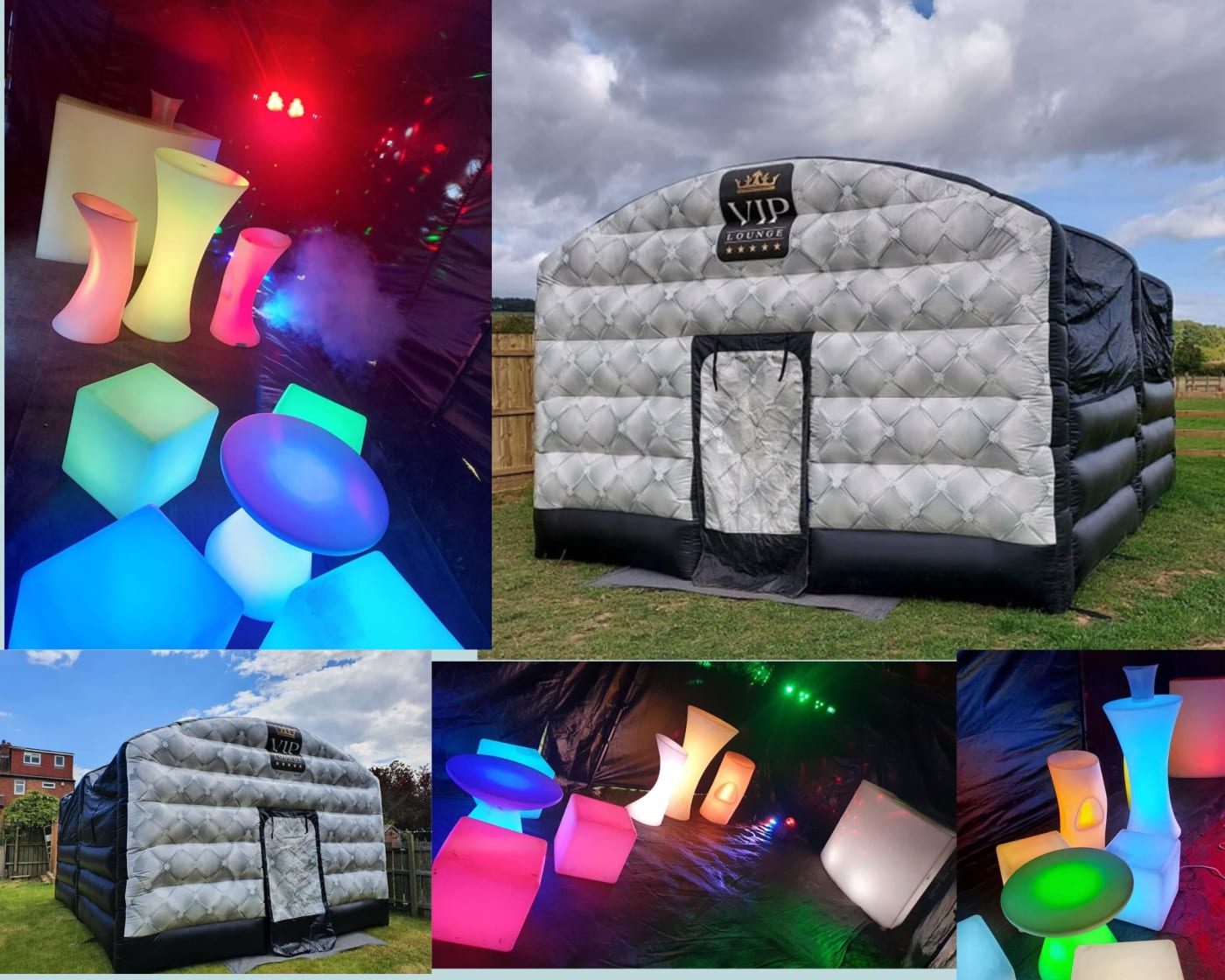 Black LED Disco Lighting Mobile Night Club Tent Inflatable Cube Party Tent Inflatable  Nightclub With Smoke