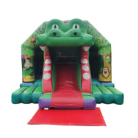 Crocodile, Bounce & Slide Combi Bouncy Castle - Lights & Speaker