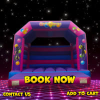 Party Time Adult Bouncy Castle Pink/Purple hire