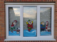 Christmas window painting service County Durham