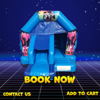 Tik Tok Blue Front Slide & Bouncy castle Hire