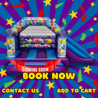 Party Time Castle with Side Slide (purple/blue)