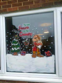 Christmas window painting service County Durham