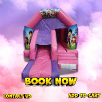 Paw Patrol Pink Front Slide & Bounce 12x16ft Hire