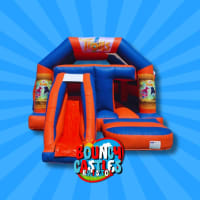 Trolls colourful castle with slide