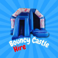 Unicorn Blue Bouncy Castle with Slide