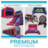 Adrenaline Plus Package • Assault Course • Mega Slide • Events Bouncy Castle + ANY TWO Inflatable Games