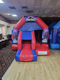 Fortnite Red & Blue Front Slide & Bounce 12x16ft Hire