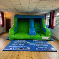 Juniors Toddler Bouncy Slide - Green & Light Blue