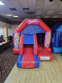 Barbie Red and Blue Front Slide & Bounce 12x16ft hire