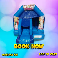 Tinker Bell Blue Front Slide & Bouncy castle Hire