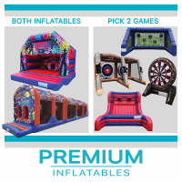 Adrenaline Popular Package • 100ft Assault Course • Disco Bouncy Castle + ANY TWO Inflatable Games