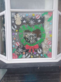 Christmas window painting service County Durham