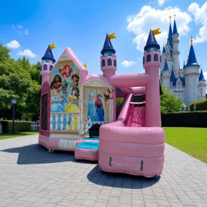 Disney Princess Party Palace Wet/Dry Bounce & Slide Combo