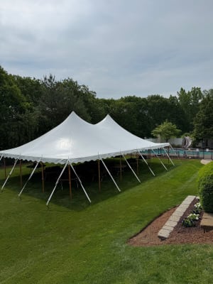 30 x 45 High Peak Pole Tent Package (100 White Chairs)