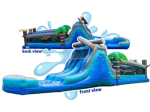 45 ft Tropic Rush Obstacle Course WET