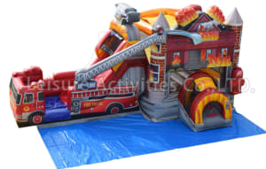 Fire Truck Rescue Zone with Dual Slide