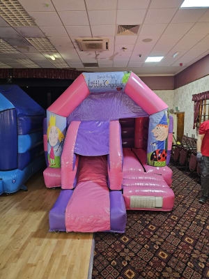 Ben & Holly Pink Front Slide & Bounce hire 12x16ft