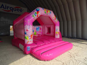 Party Time Pink Bouncy Castle With Side Slide Bouncy Castle Disco Dome Soft Play Slides Sumo Hire In Grays Brentwood Romford Hornchurch Upminster Dagenham Essex