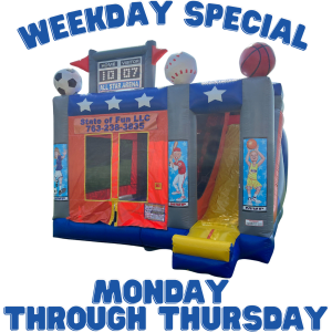 Bounce House with Slide Weekday Special Delivery Monday & Pickup Thursday!