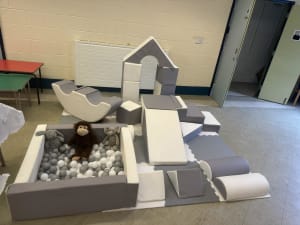 White soft soft play set
