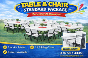Tables & Chairs Standard Packet (4 tables x 24 chairs)