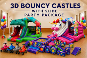 3D Bouncy Castle with Slide Party Package