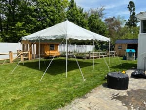 16 x 16 Pole Tent Package (24 White Chairs)