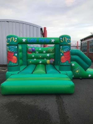 14ft x 18ft indoor green bouncy castle combo - fortnite bouncy castle hire liverpool