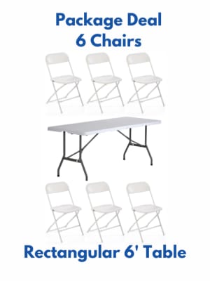 6' Square Table & 6 Chairs Package