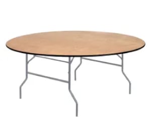 60" Round Wood Folding Table