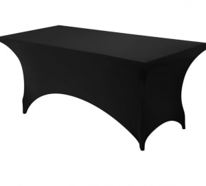 8" Black Spandex Table Cloth