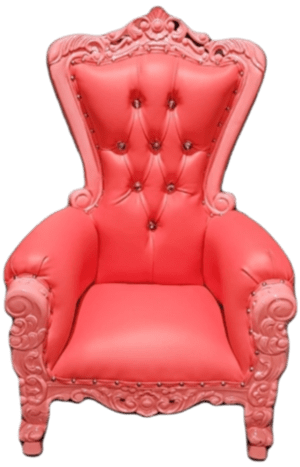 Kids Throne Chair Leather Pink