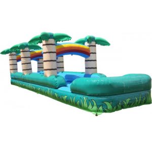 32ft Tropical Double Lane Slip and Slide with Pool