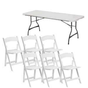 6ft Rectangular Table and 6 Garden Chair Sets