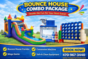 Combo Bounce House 3 in 1 Package (Concession + Standard Game)