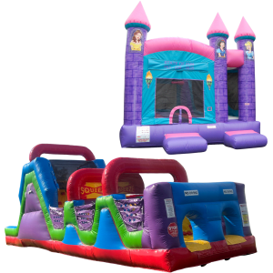 Any Dry Bounce House with Slide & 40' Obstacle Course